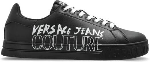 Versace Jeans Couture Sneakers met bedrukt logo Black Heren