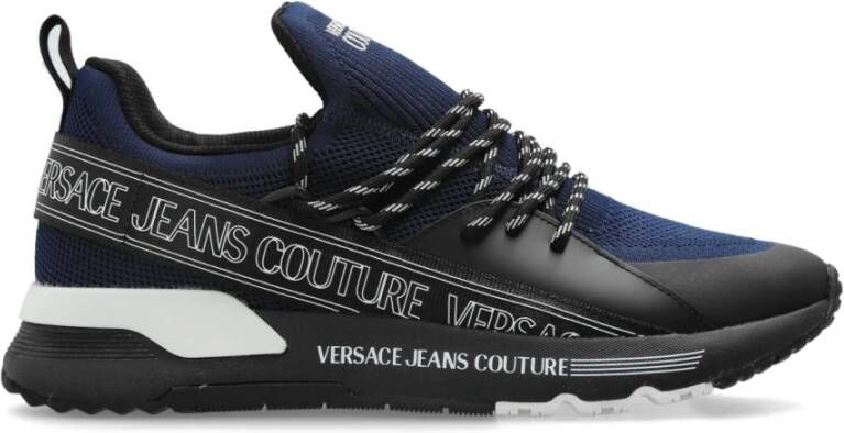 Versace Jeans Couture Sneakers met bedrukt logo Blue Heren