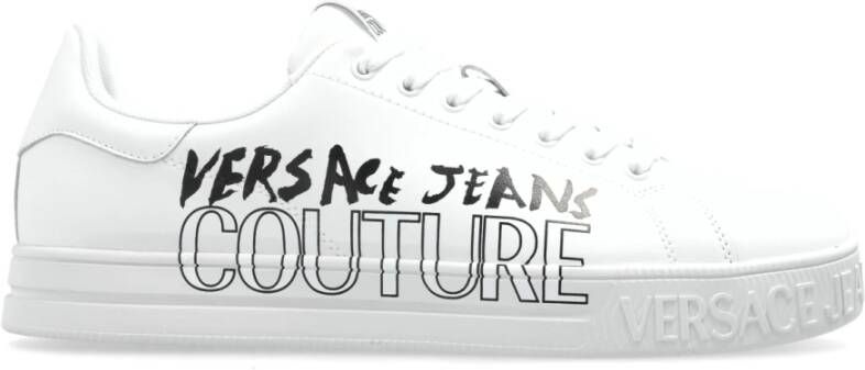 Versace Jeans Couture Lage leren sneakers met uitneembare binnenzool White Heren