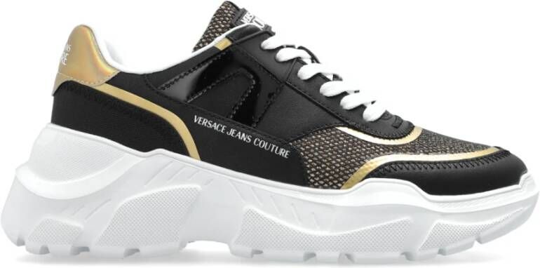 Versace Jeans Couture Sneakers met glinsterend glitter Black Dames