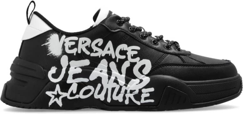 Versace Jeans Couture Sneakers met logo Zwart Heren