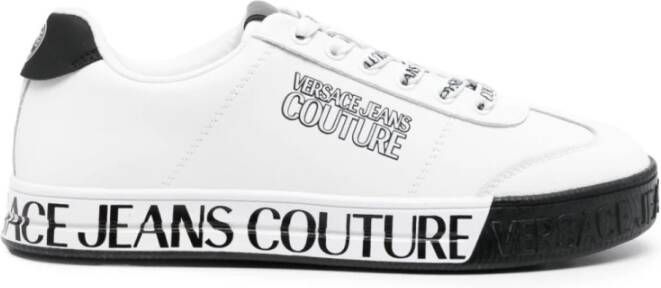 Versace Jeans Couture Witte Leren Sneakers met Logodetails White Heren