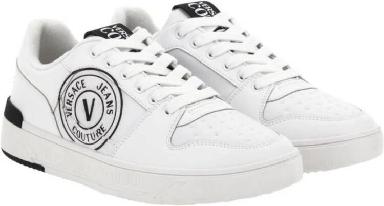 Versace Jeans Couture Witte V-Embleem Logo Sneakers White Heren