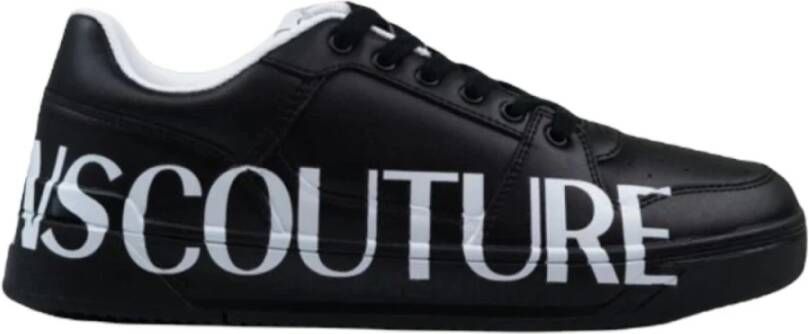 Versace Jeans Couture Witte leren sneakers met zwart contrastlogo White Heren