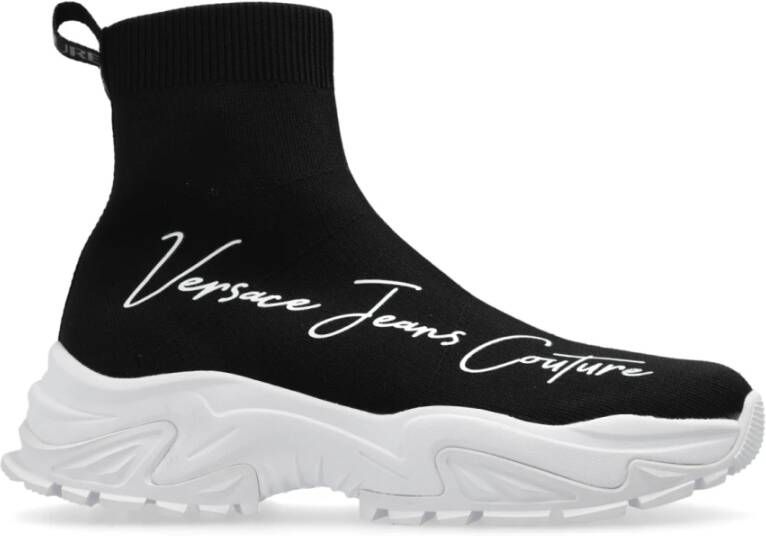 Versace Jeans Couture Zwarte Sneakers voor Vrouwen Aw24 Black Dames