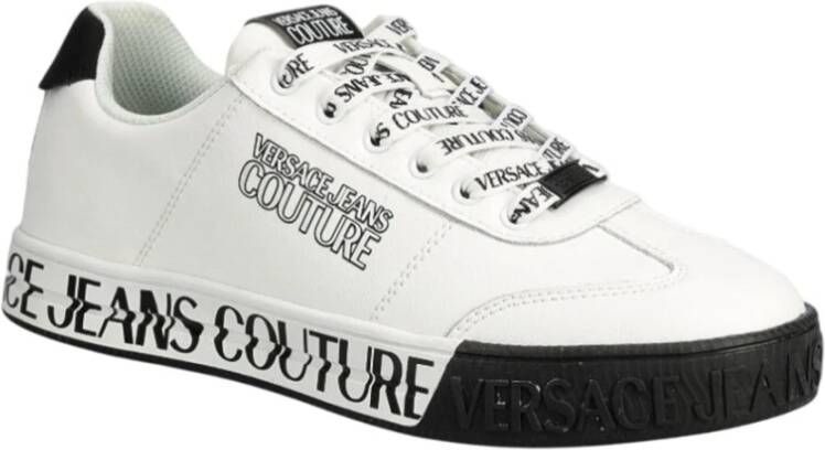 Versace Jeans Couture Stijlvolle leren sneakers White Heren