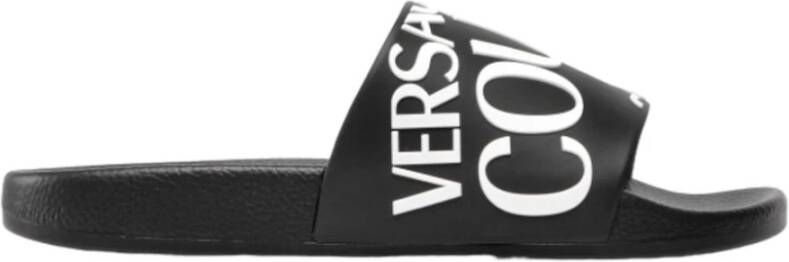 Versace Jeans Couture Stijlvolle Unisex Versace Ciabatta Sliders Black Dames