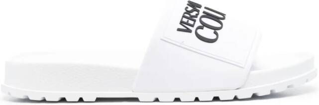 Versace Jeans Couture Witte EL Stof Sliders voor modebewuste vrouwen White Dames