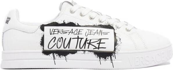Versace Jeans Couture Witte Leren Sneakers voor Heren White Heren