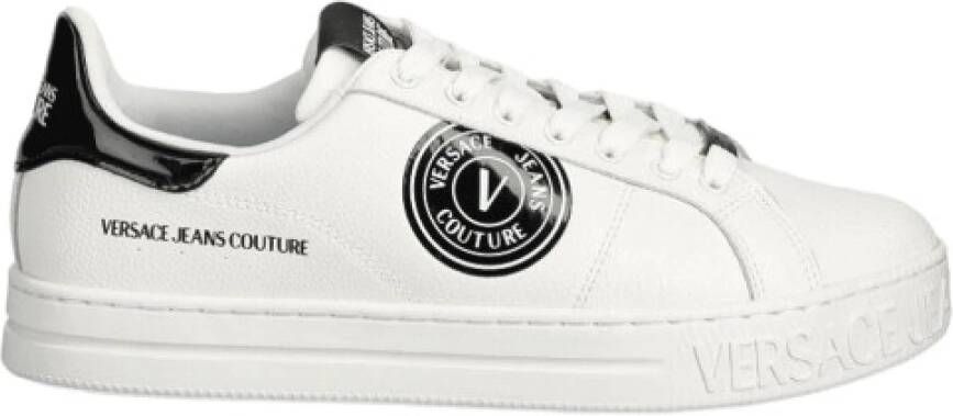 Versace Jeans Couture Witte Sneakers met Zwarte Details White Heren