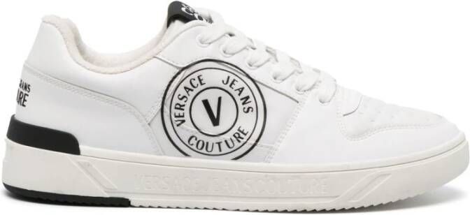 Versace Jeans Couture Witte V-Embleem Logo Sneakers White Heren