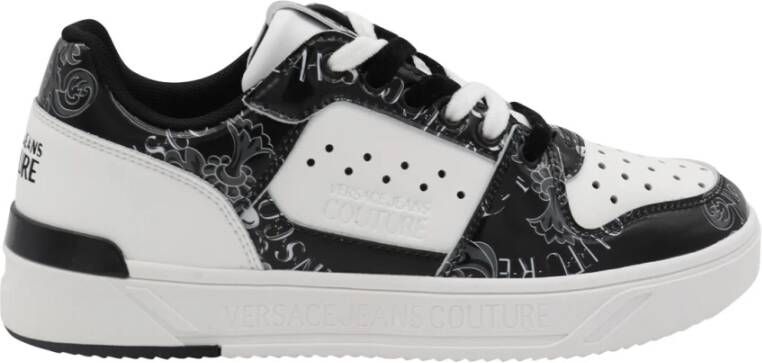 Versace Jeans Couture Zwart & Wit Sneakers met Gouden Details Black Heren