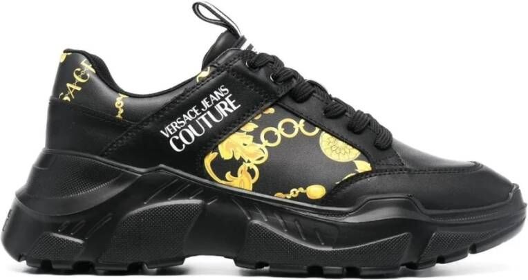 Versace Jeans Couture Zwarte Gouden Speedtrack Sneakers Multicolor Heren