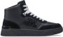 Versace Jeans Couture Zwarte leren hoge sneakers Black Heren - Thumbnail 1