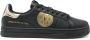 Versace Jeans Couture Zwarte leren platte schoenen met gouden details Black Heren - Thumbnail 1