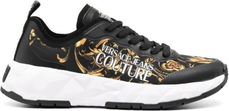 Versace Jeans Couture Zwarte polyurethaan sneakers Stijl 72Va3Sb1Zs252G89 Black Dames