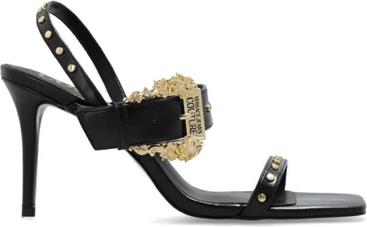 Versace Jeans Couture Zwarte Sandalen met ***cv Black Dames