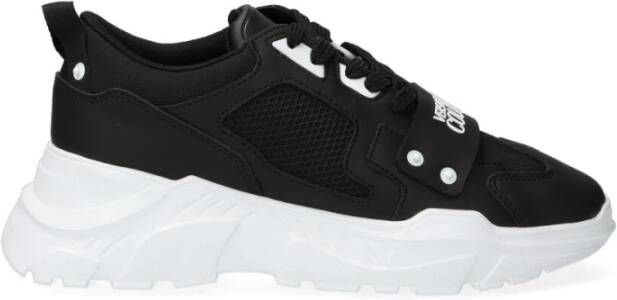 Versace Jeans Couture Zwarte Sneakers met Witte Zool Black Heren