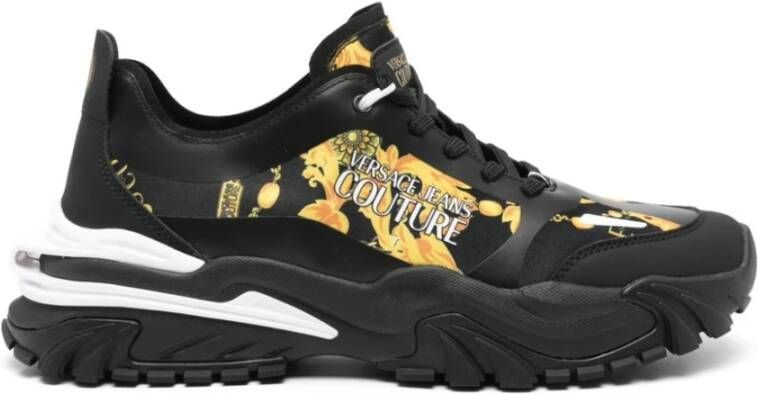 Versace Jeans Couture Zwarte Sneakers voor Mannen Aw24 Black Heren