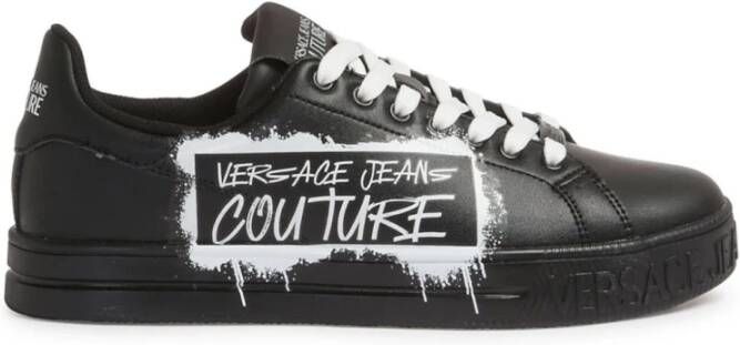 Versace Jeans Couture Zwarte Sneakers voor Mannen Aw24 Black Heren