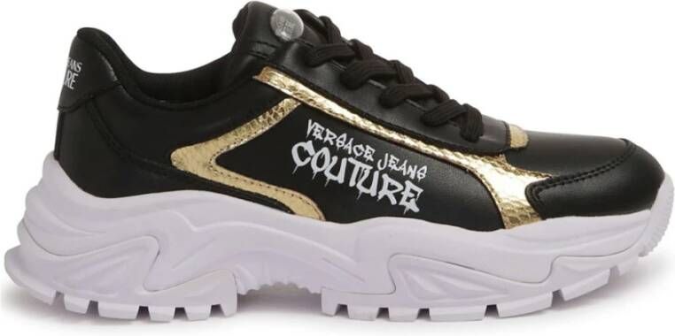 Versace Jeans Couture Zwarte Sneakers voor Vrouwen Aw24 Black Dames