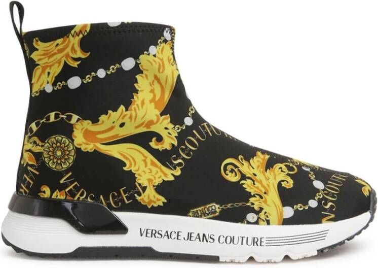 Versace Jeans Couture Zwarte Sneakers voor Vrouwen Aw24 Multicolor Dames