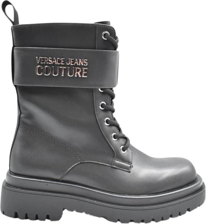 Versace Jeans Couture Zwarte Veterschoenen voor Dames Black Dames