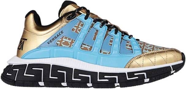 Versace Lage sneakers met contrasterende inzetstukken Multicolor Heren