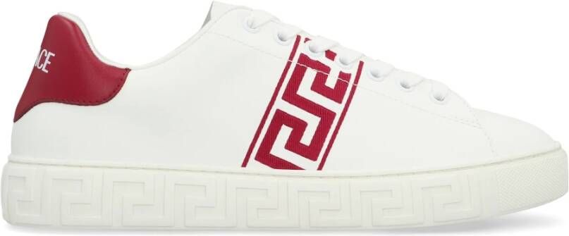 Versace Lage sneakers met leren inzetstuk White Dames