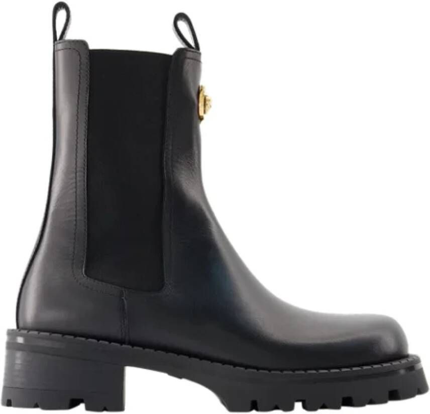 Versace Leather boots Black Dames