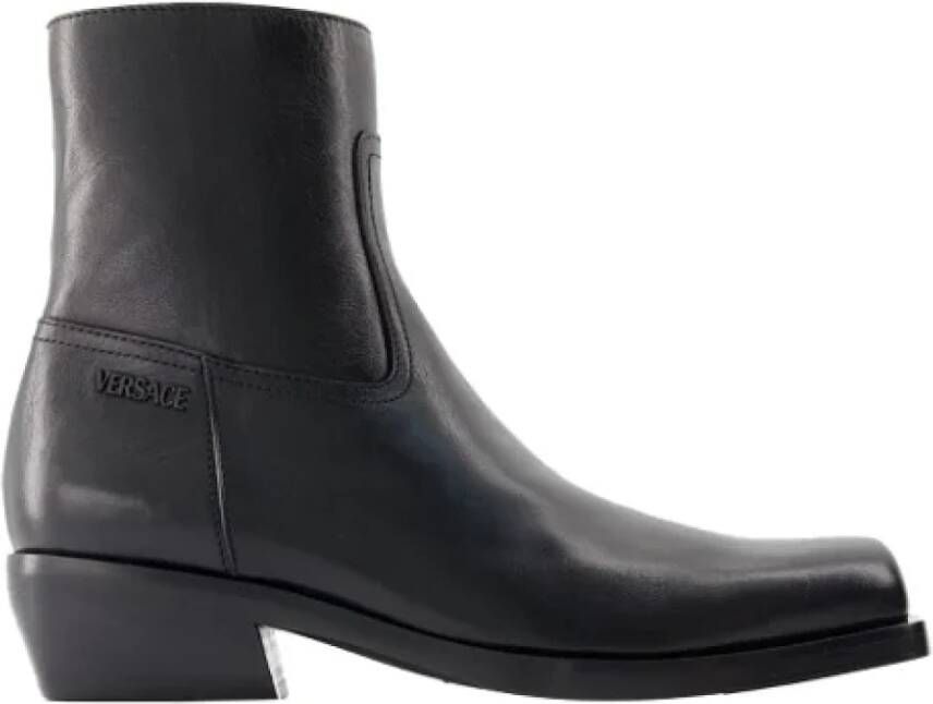 Versace Leather boots Black Dames