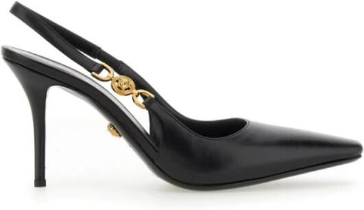 Versace Leren Medium Hak Pumps Gemaakt in Italië Black Dames