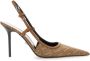 Versace Logo Print Pumps Beige Dames - Thumbnail 1