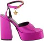 Versace Zijden satijnen sandalen voor vrouwen Purple Dames - Thumbnail 7