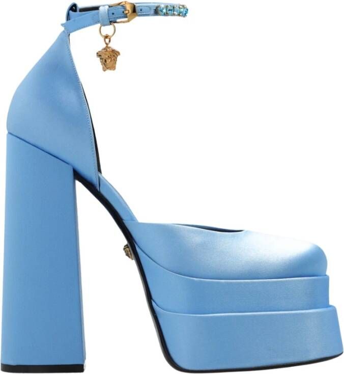 Versace Medusa Aevitas Vierkanteeus Pumps Blue Dames