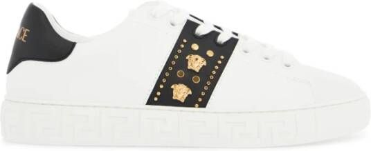 Versace Medusa Studded Eco-Leather Sneakers White Dames