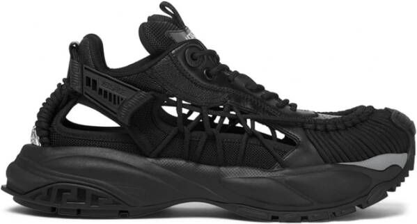 Versace Mercury Sneakers in Zwart Leer Black Heren