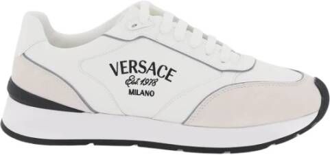 Versace Milano Runner Sneakers met Geborduurde Letters White Heren