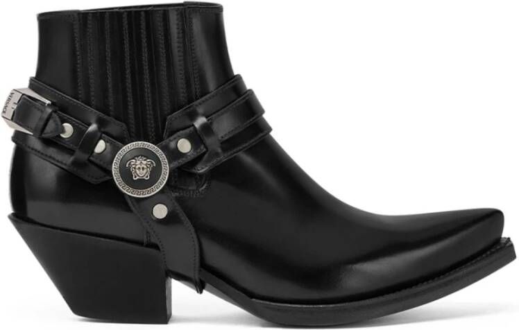 Versace Platte schoenen met Medusa Head Motif Black Dames