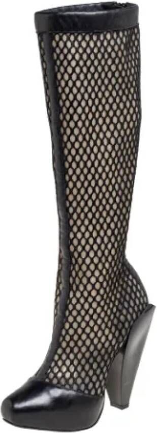 Versace Pre-owned Leather boots Black Dames