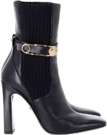 Versace Pre-owned Leather boots Black Dames