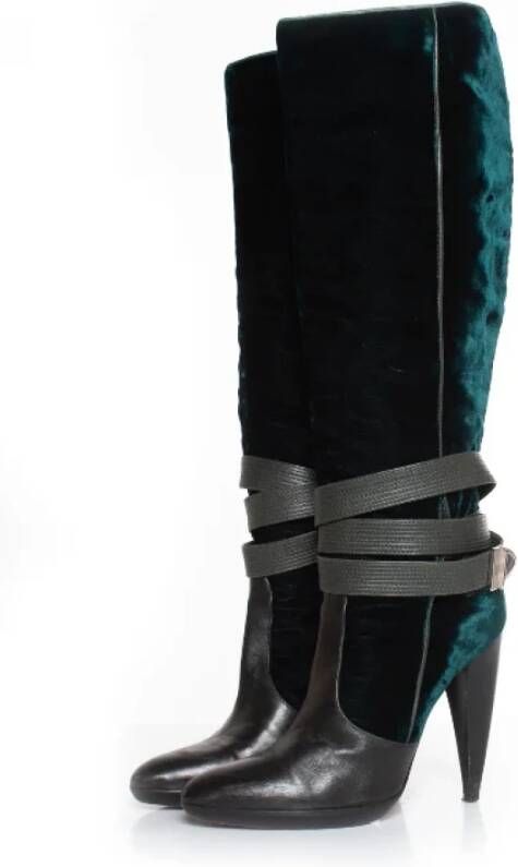 Versace Pre-owned Leather boots Green Dames