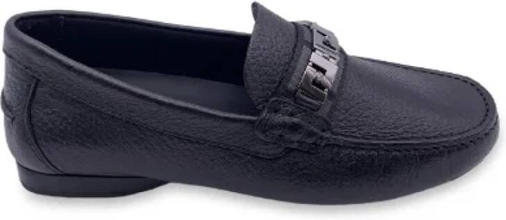 Versace Pre-owned Leather flats Black Dames