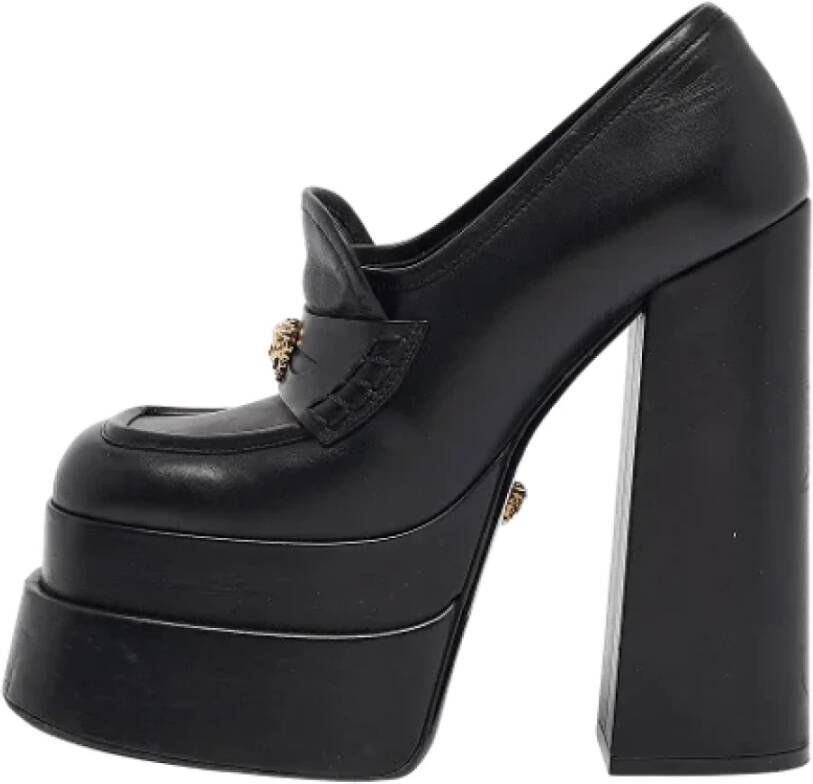 Versace Pre-owned Leather heels Black Dames