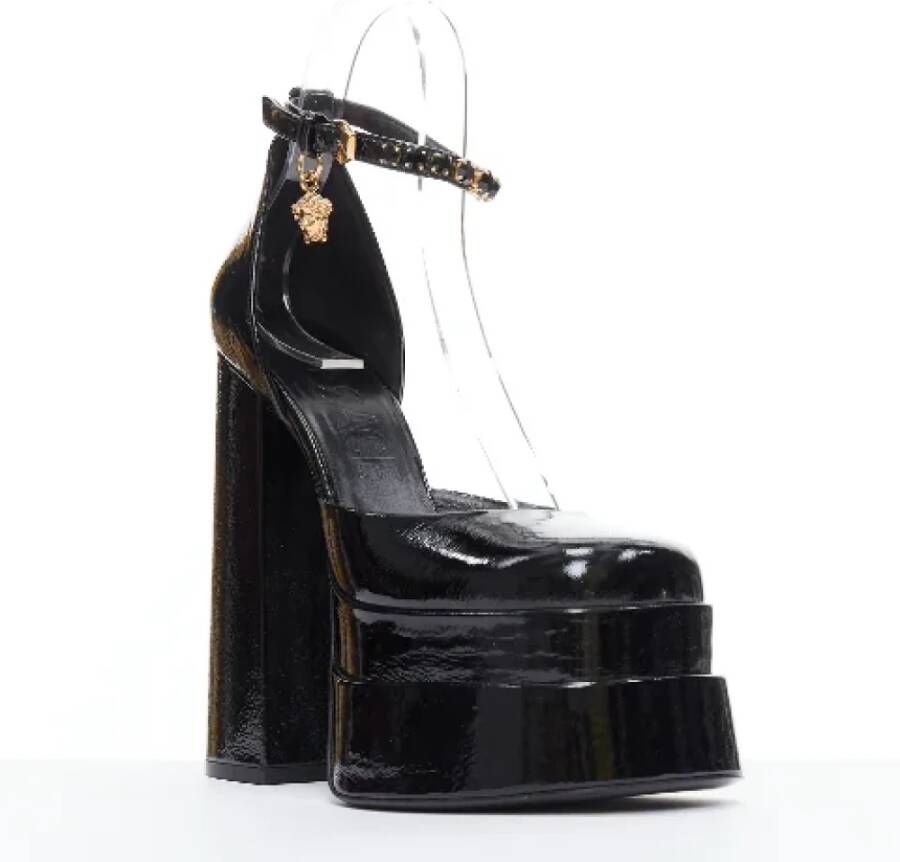 Versace Pre-owned Leather heels Black Dames