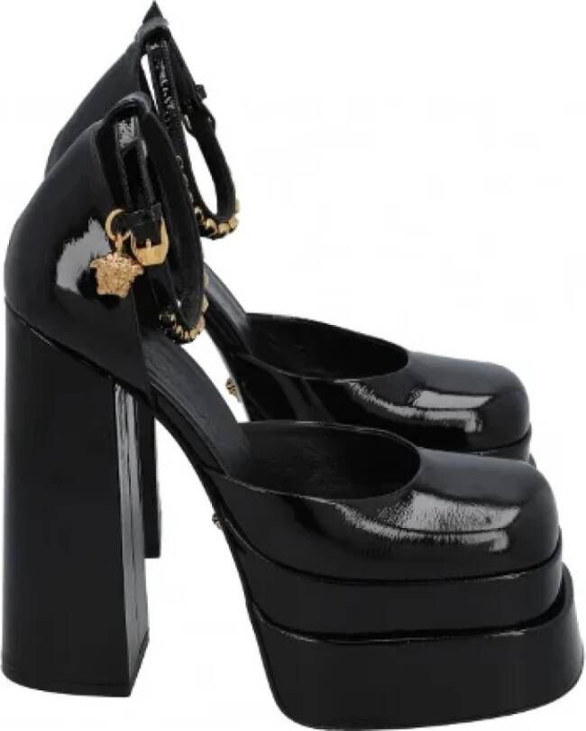 Versace Pre-owned Leather heels Black Dames