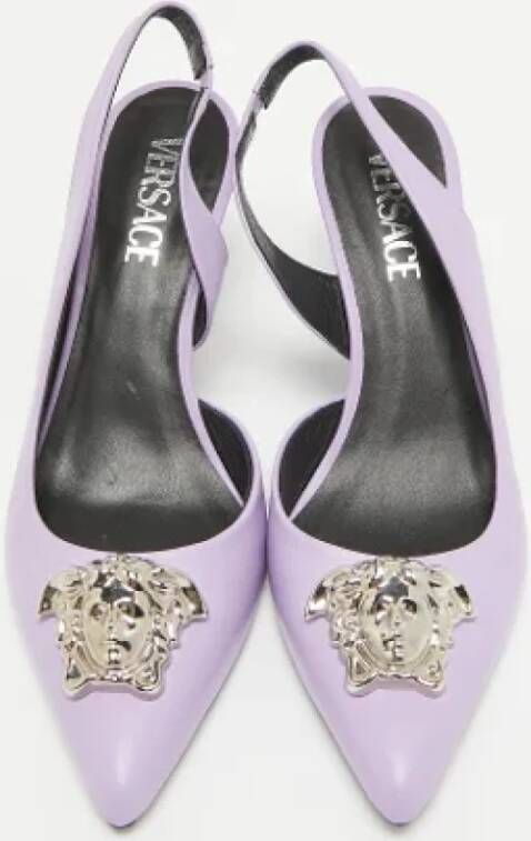 Versace Pre-owned Leather heels Purple Dames