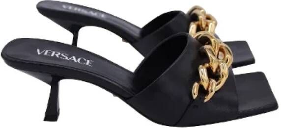 Versace Pre-owned Leather mules Black Dames