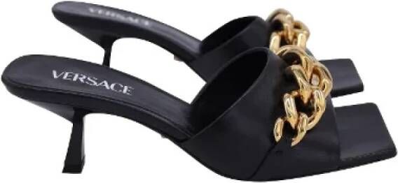 Versace Pre-owned Leather sandals Black Dames