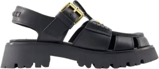 Versace Pre-owned Leather sandals Black Dames